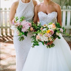 White Beaded Gown - ONLY WORN ONCE